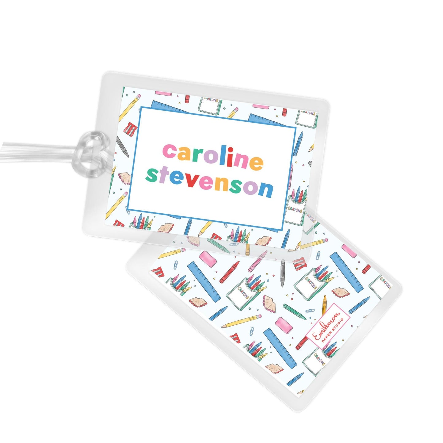 School Supplies Bag Tag