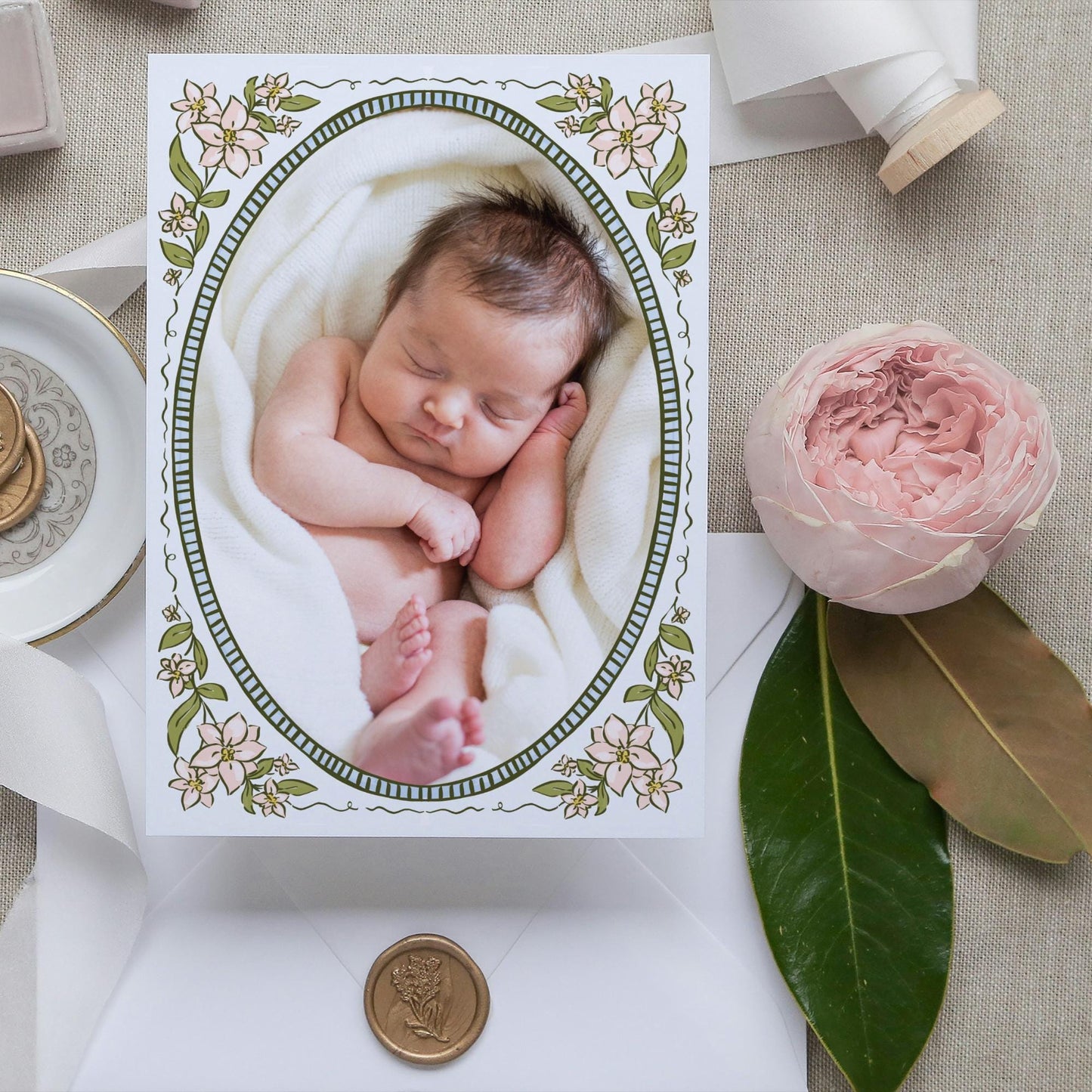 Vintage Frame Birth Announcement