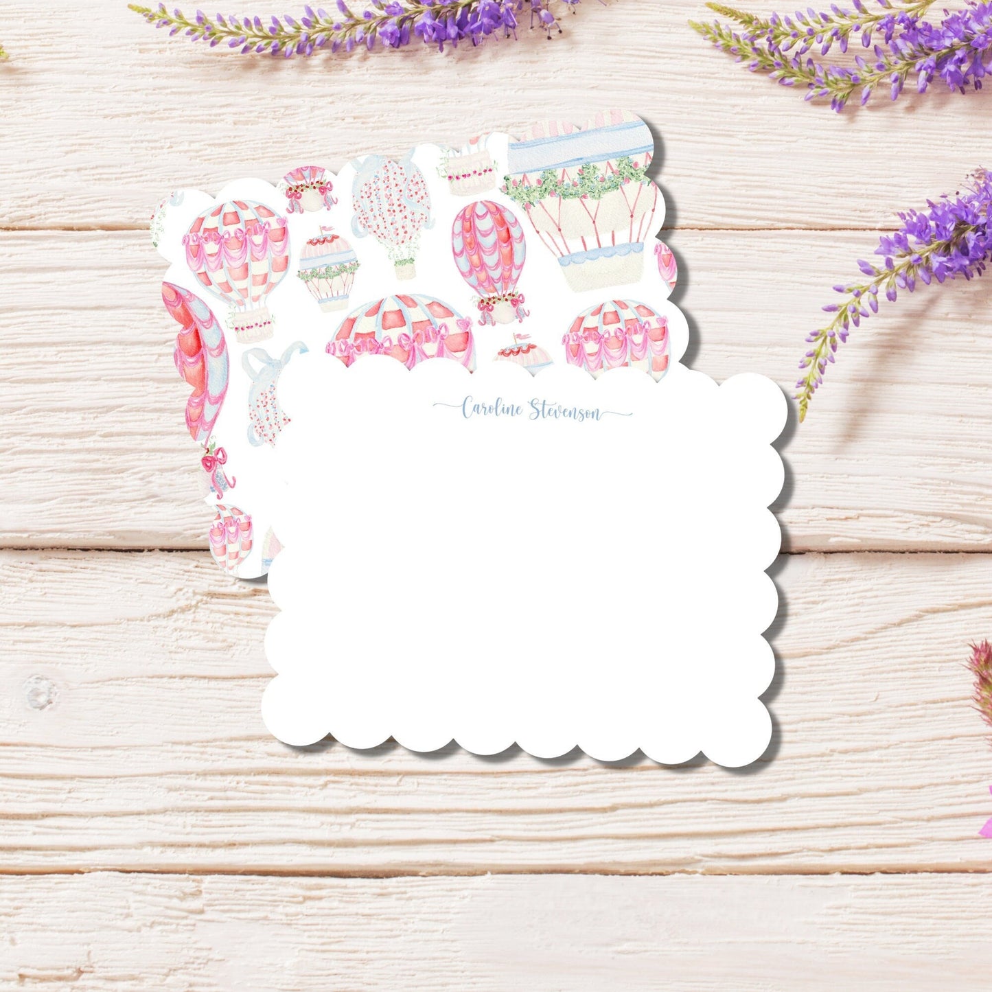 Hot Air Balloon Notecards - Pink