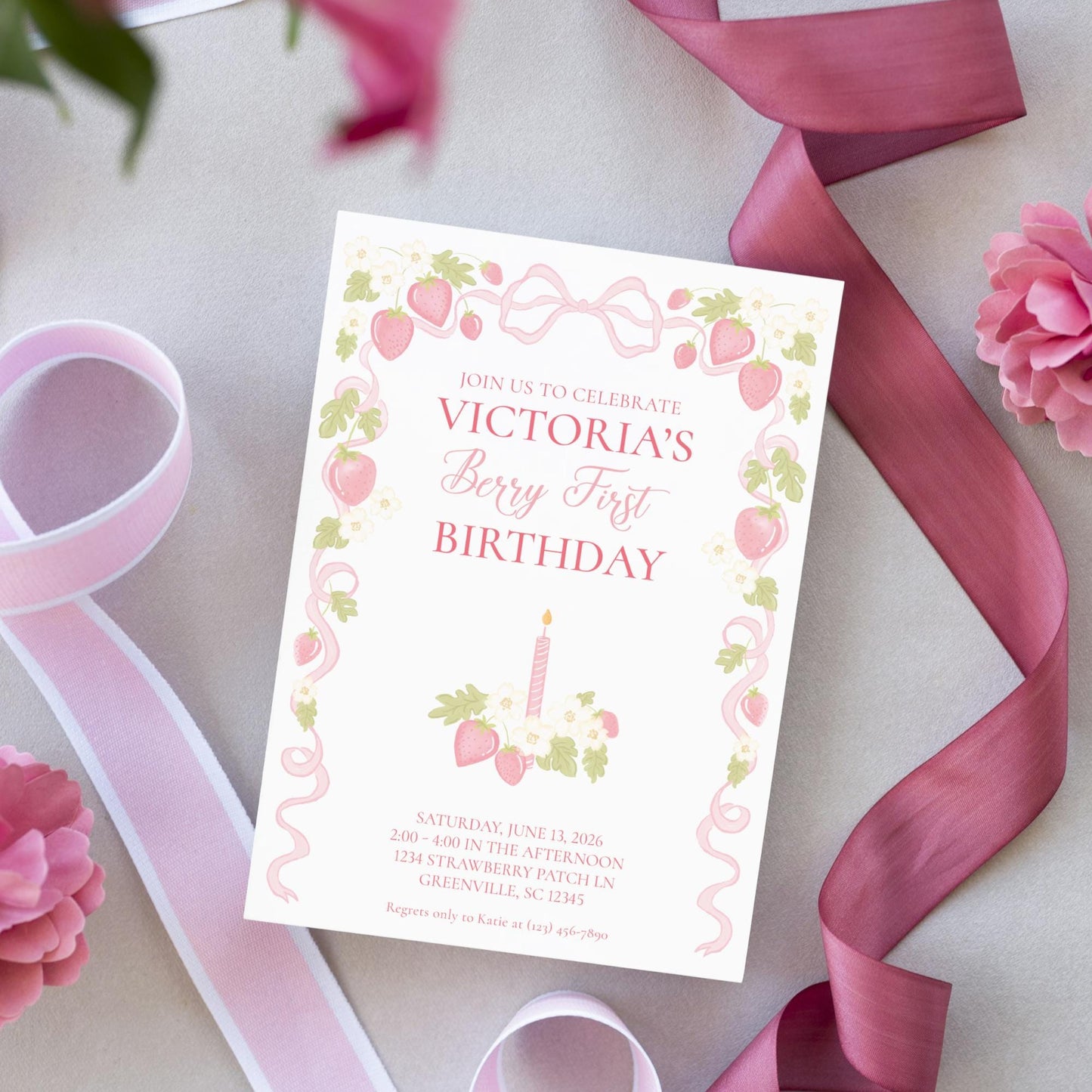 Strawberry Sweet Invitation
