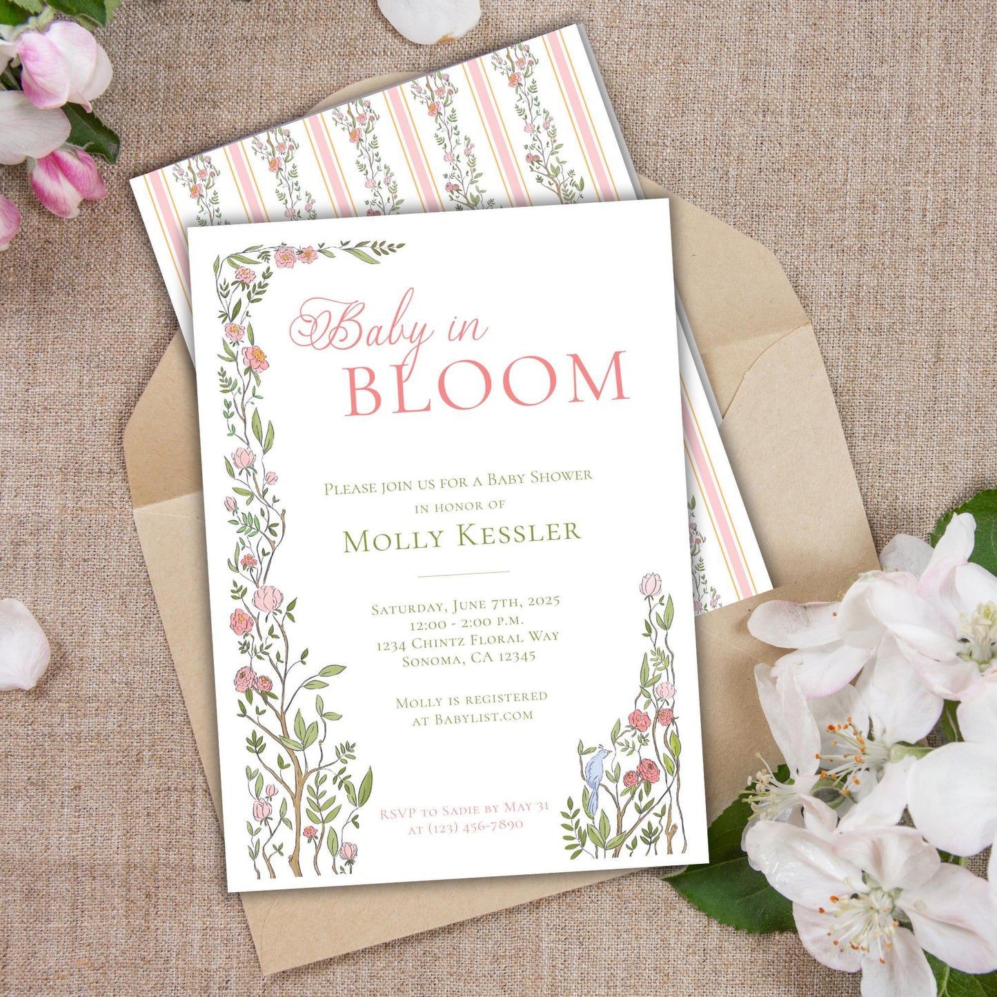 Baby in Bloom Baby Shower Invitation