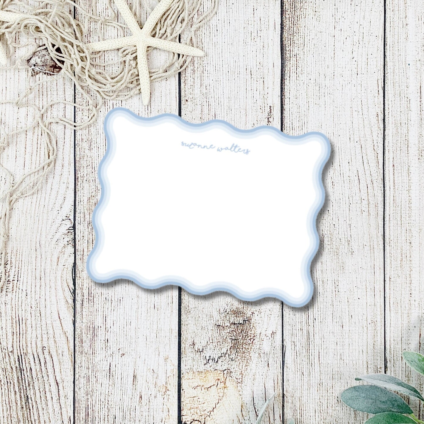 Wavy Beach Toile Notecards