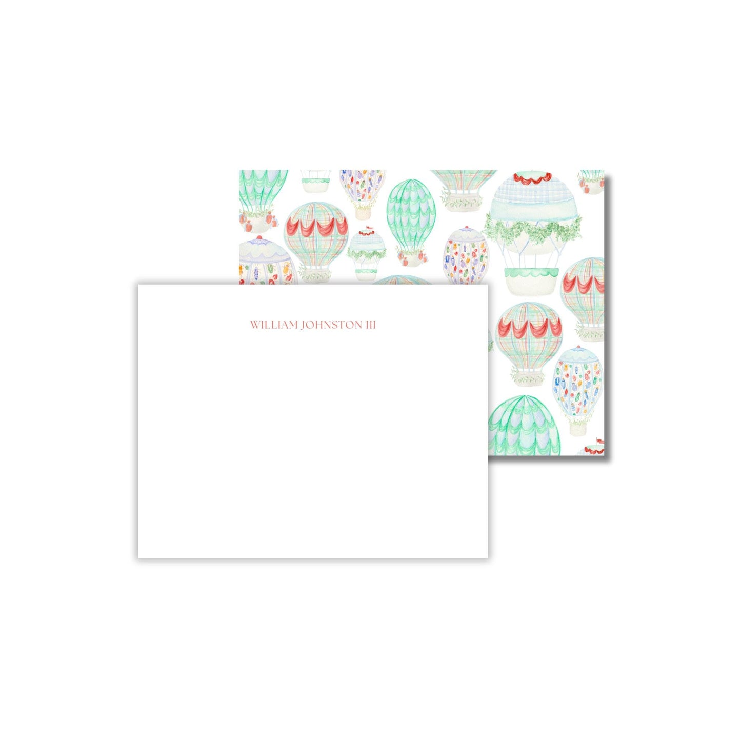 Hot Air Balloon Notecards - Red