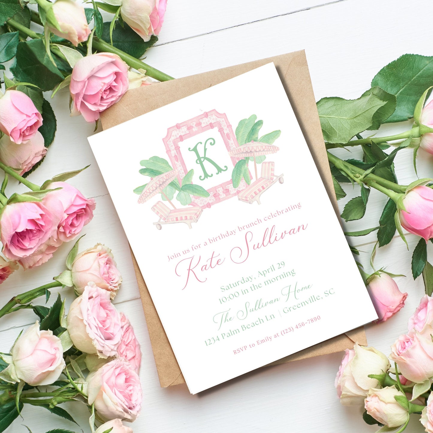Preppy Brunch Invitation