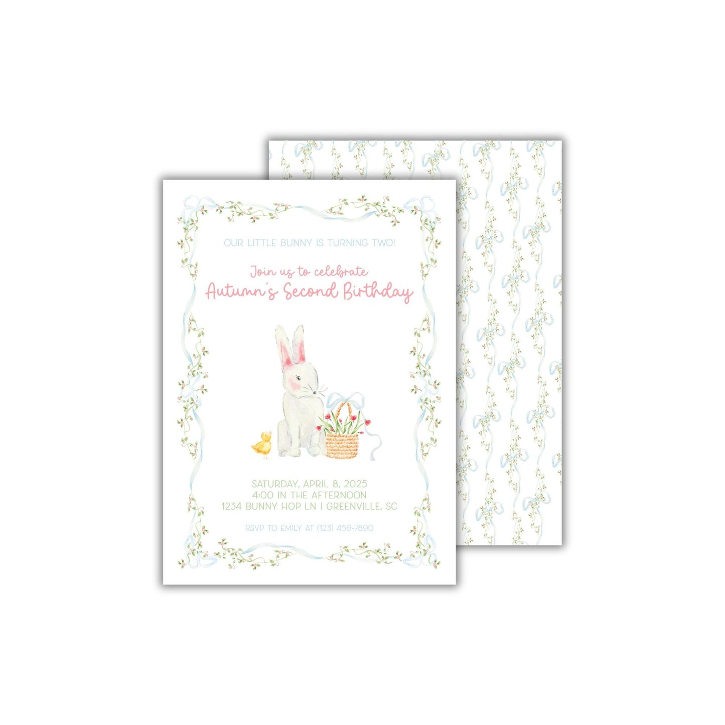Blushing Bunnies Invitation