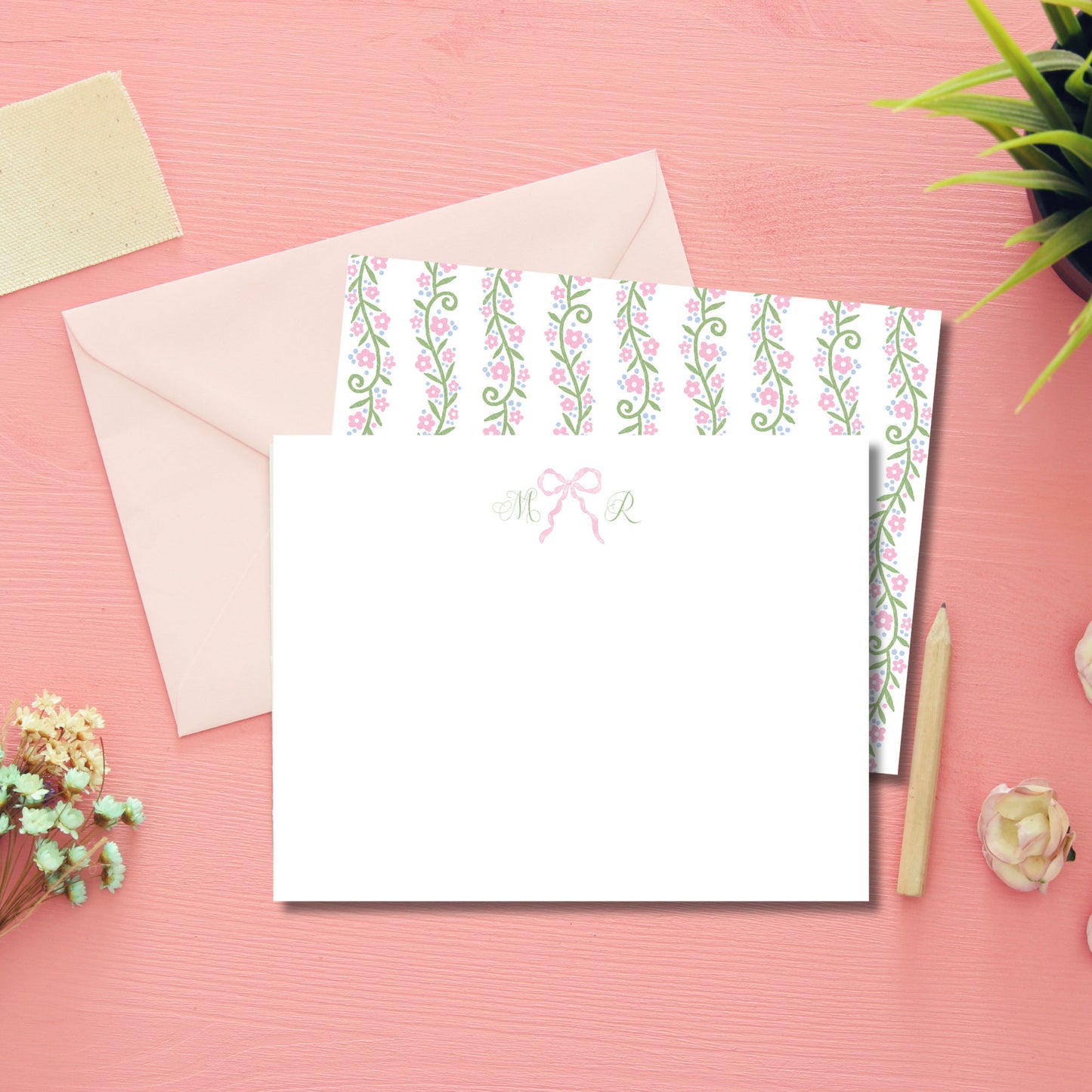 Dainty Bow Notecards