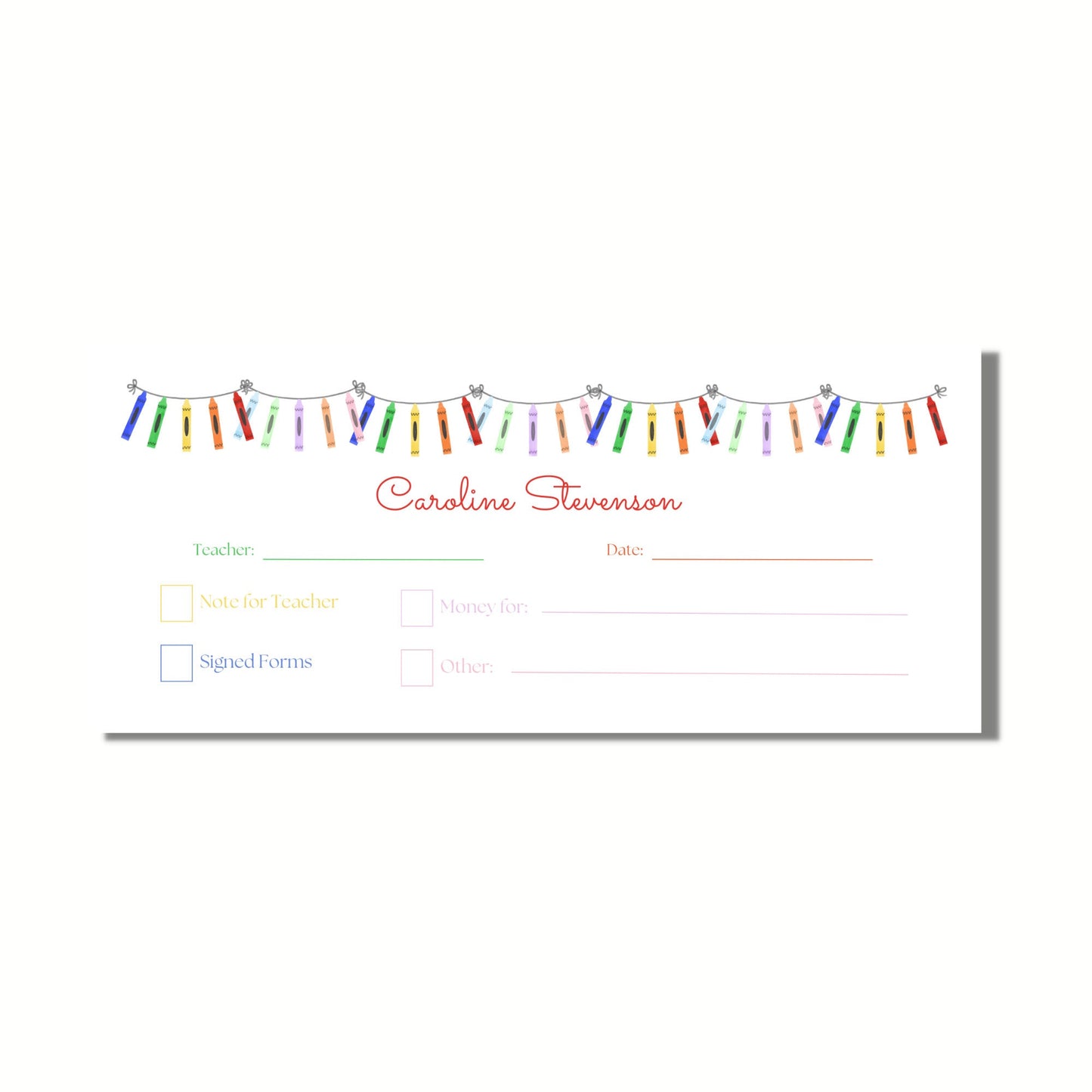 Crayon Banner Money Envelopes