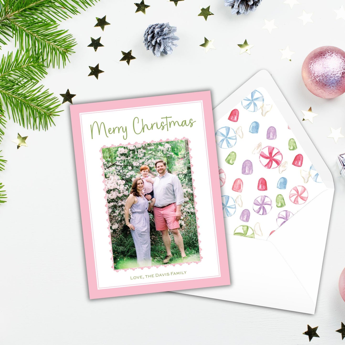 Christmas Sweets Christmas Card - Pink