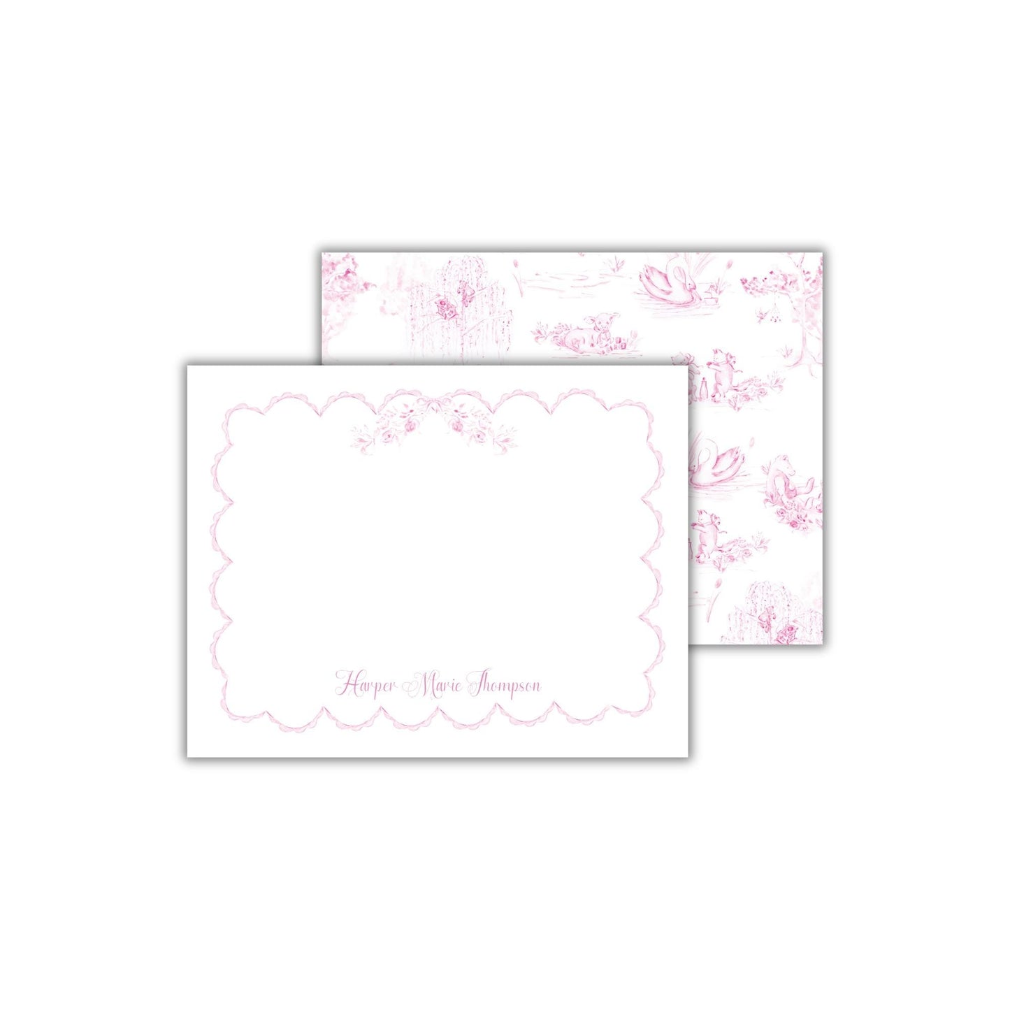 Nursery Toile Notecards - Pink
