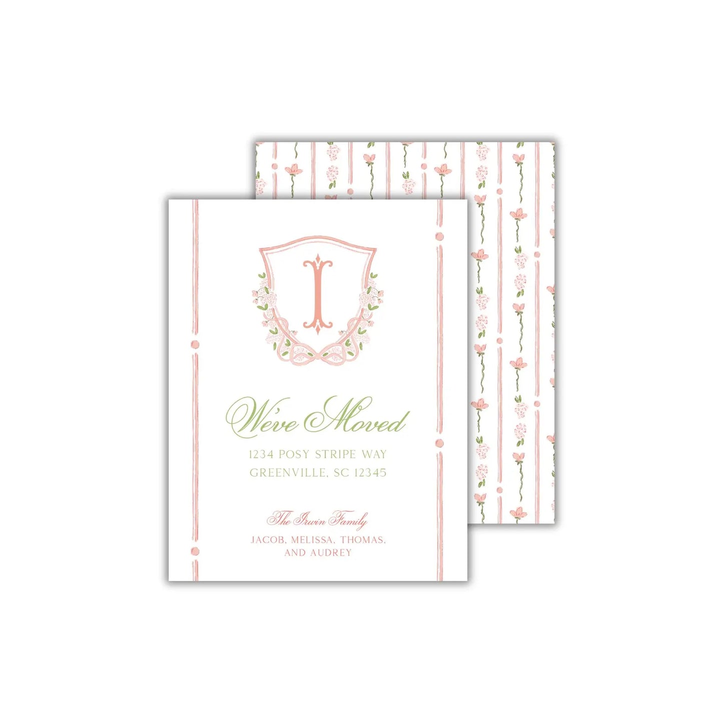 a wedding card with a wreath on it
