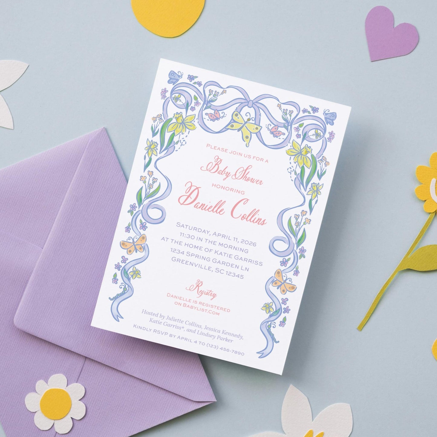 Butterfly Garden Baby Shower Invitation