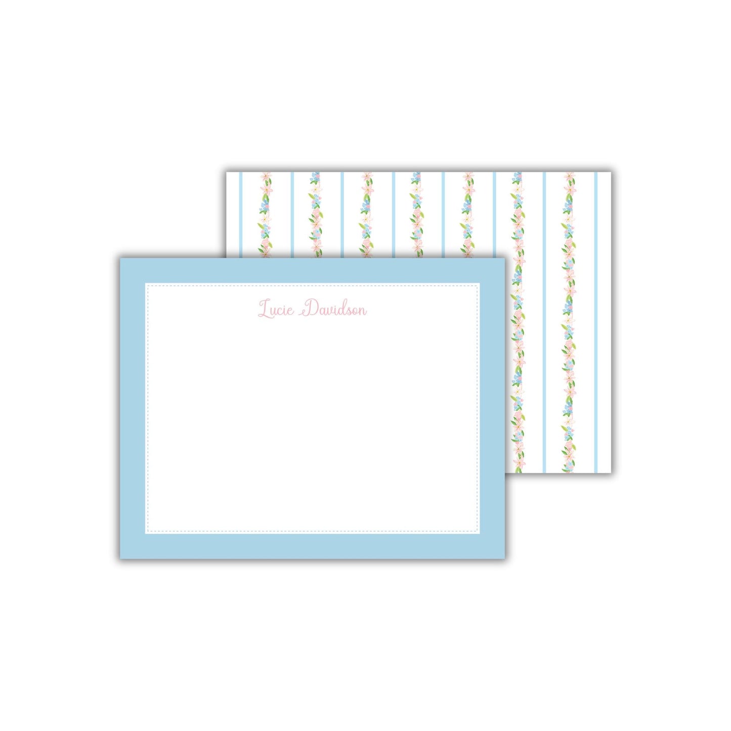 Nell's Blooms Notecards - Blue