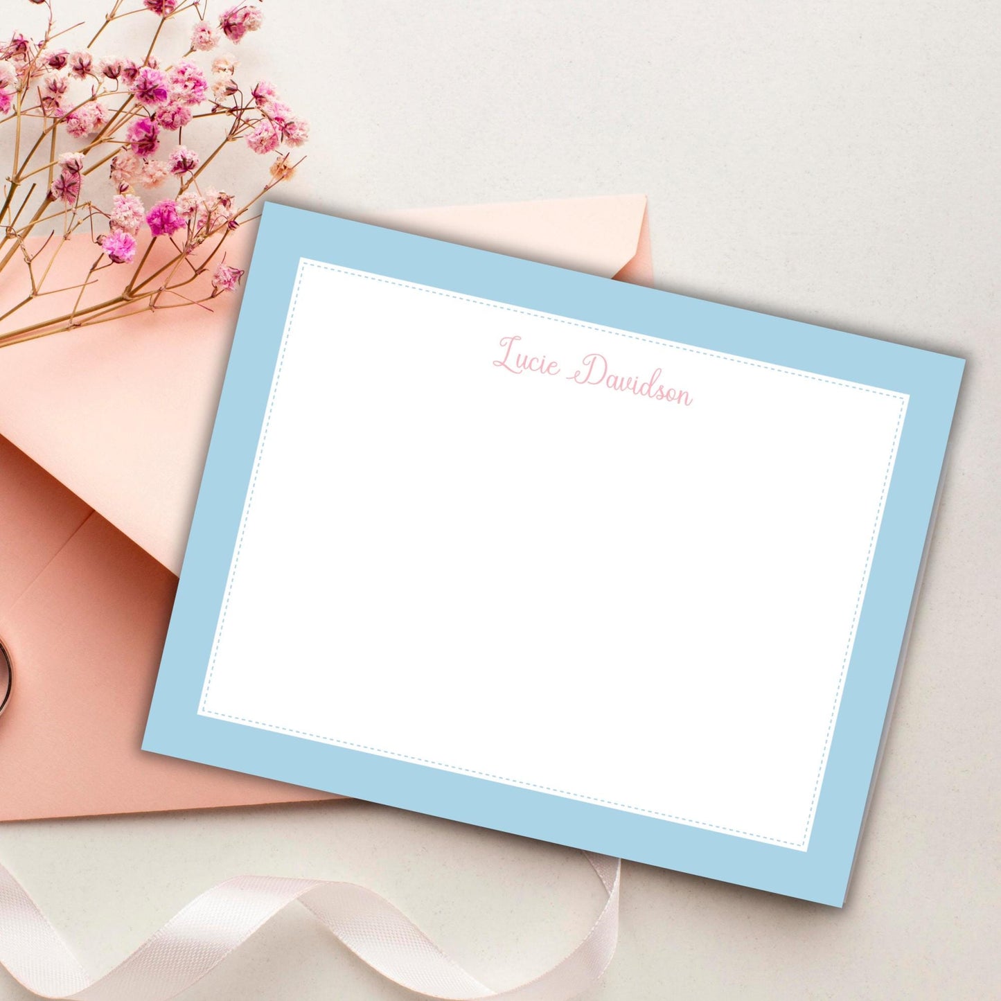 Nell's Blooms Notecards - Blue