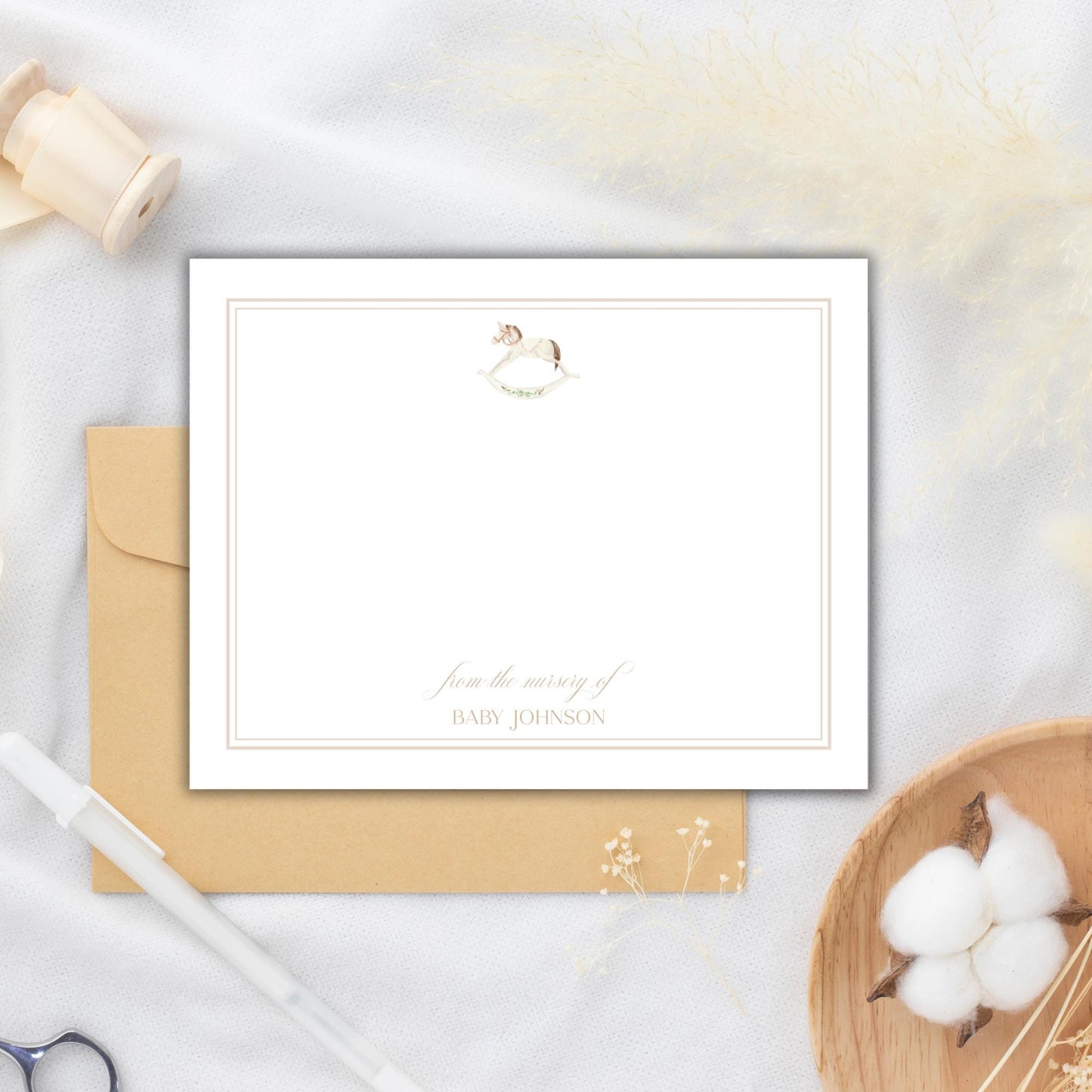 Rocking Horse Notecards - Neutral
