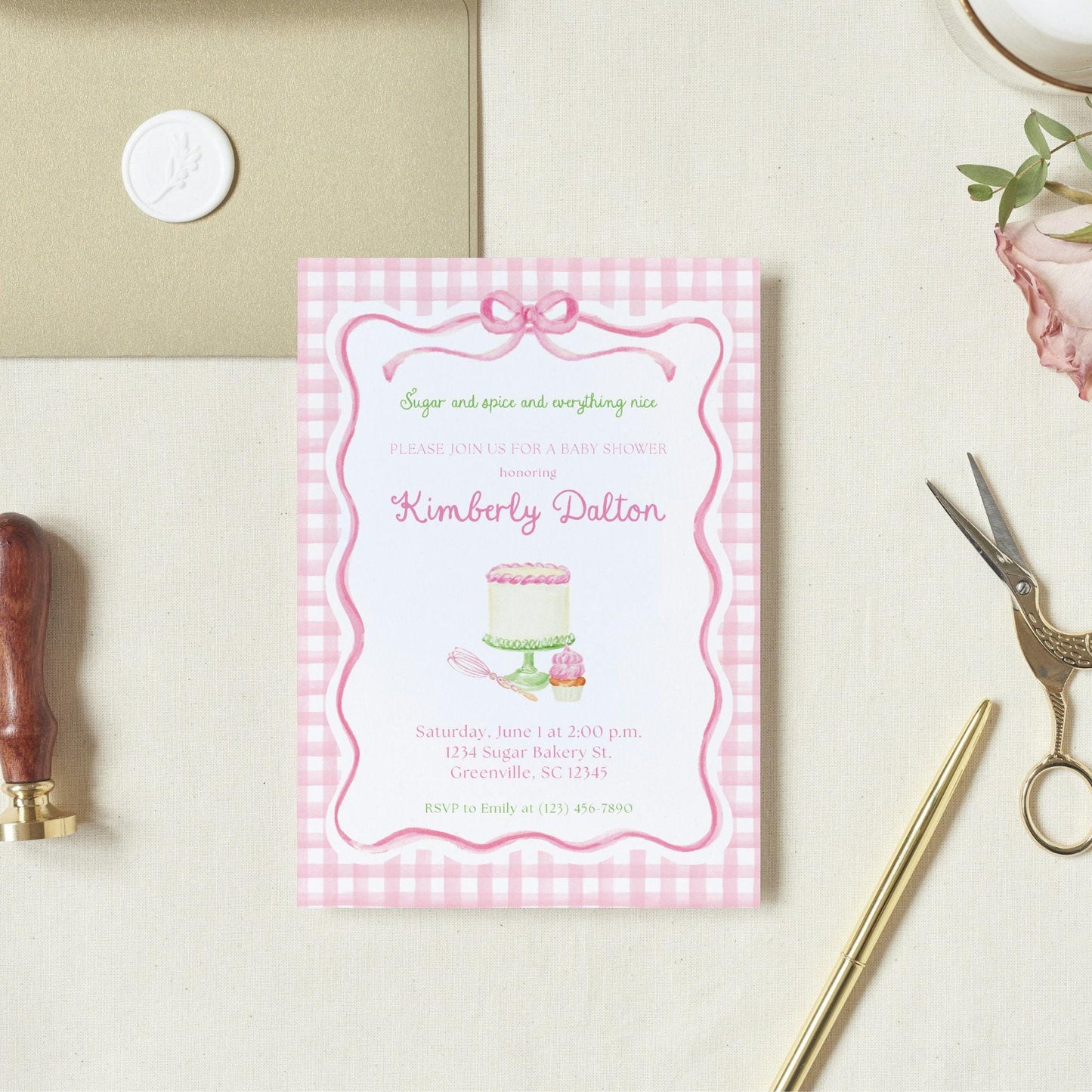 Sugar and Spice Baby Shower Invitation
