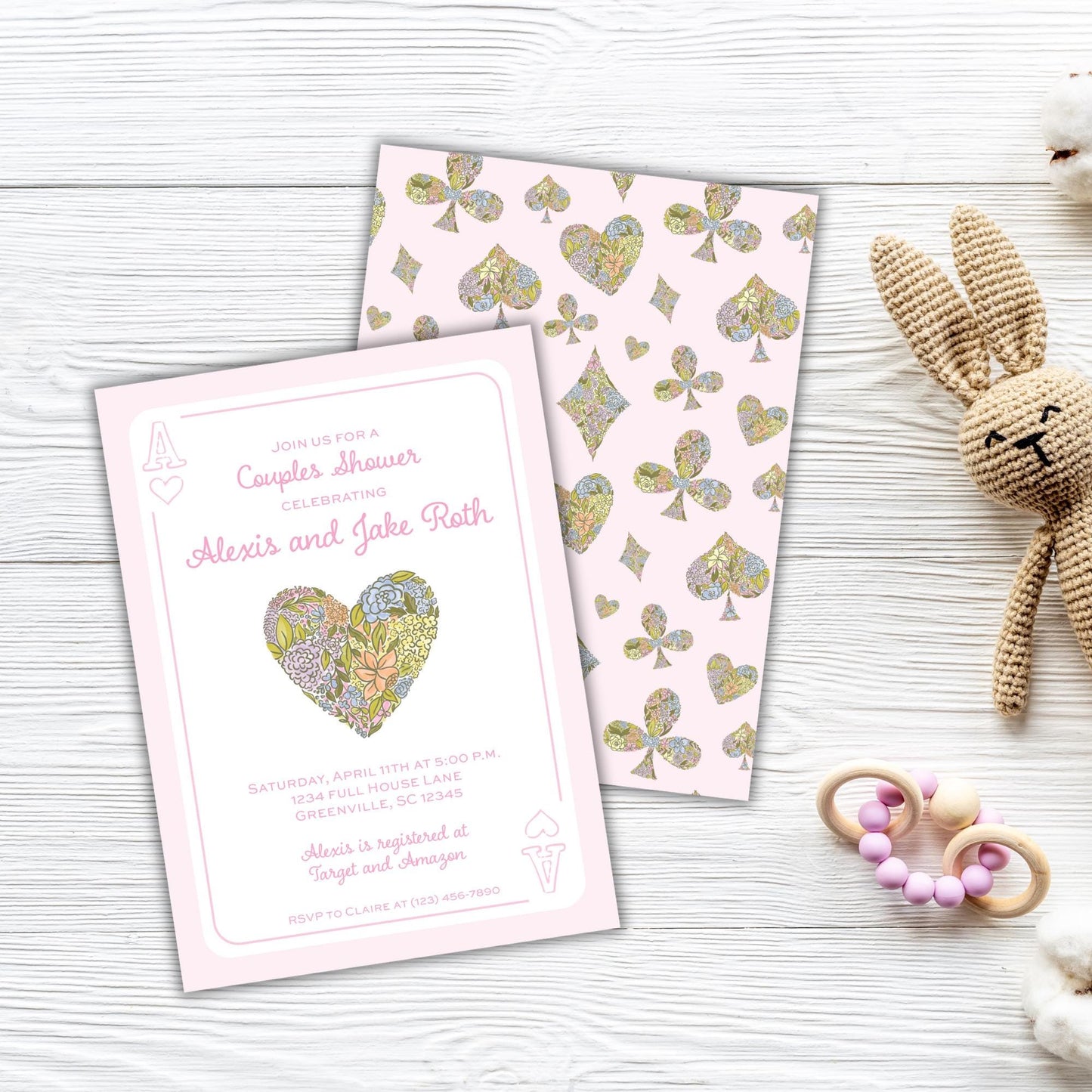 Full House Baby Shower Invitation - Pink