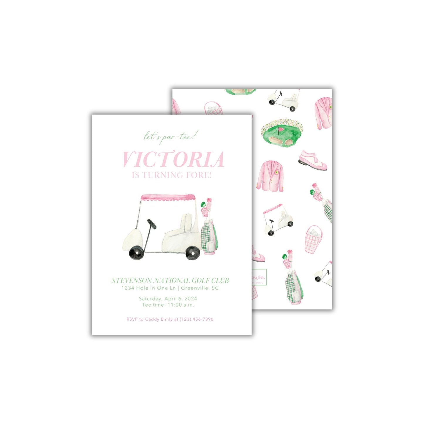 Golf Invitation - Pink