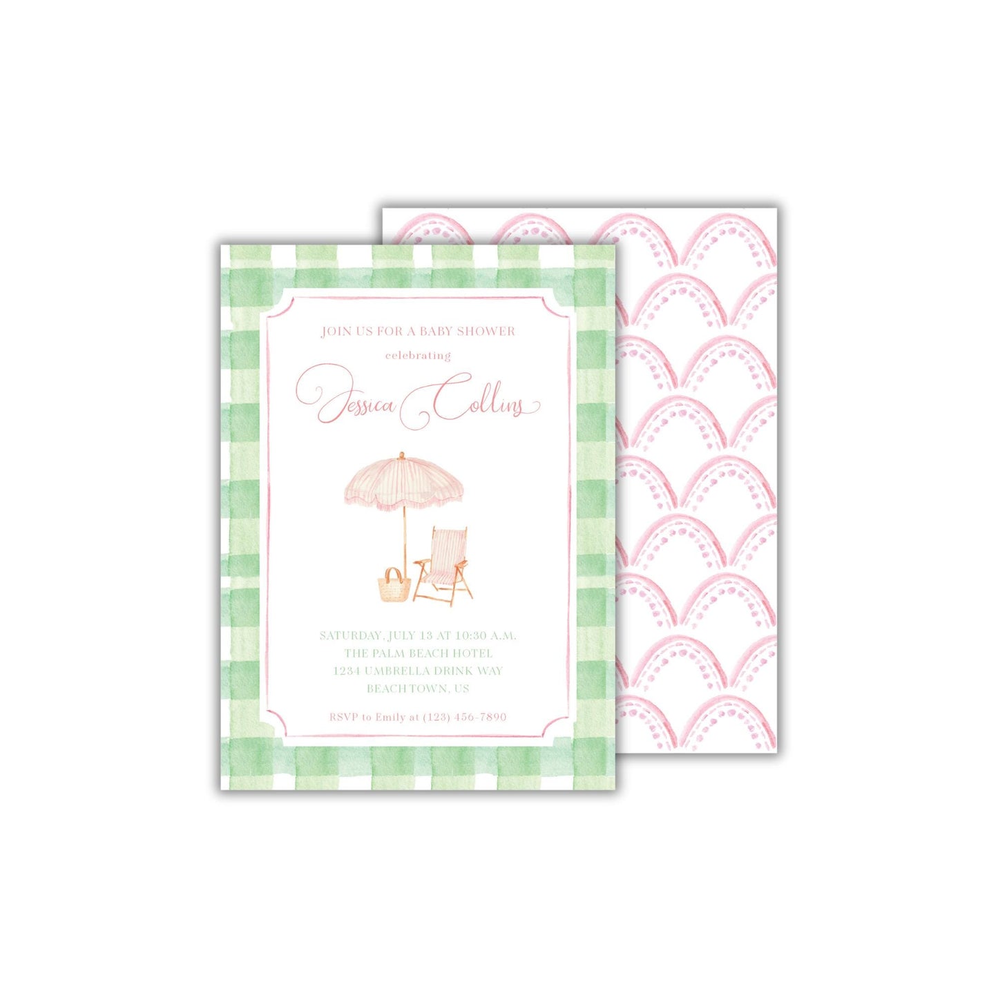 Preppy Beach Baby Shower Invitation