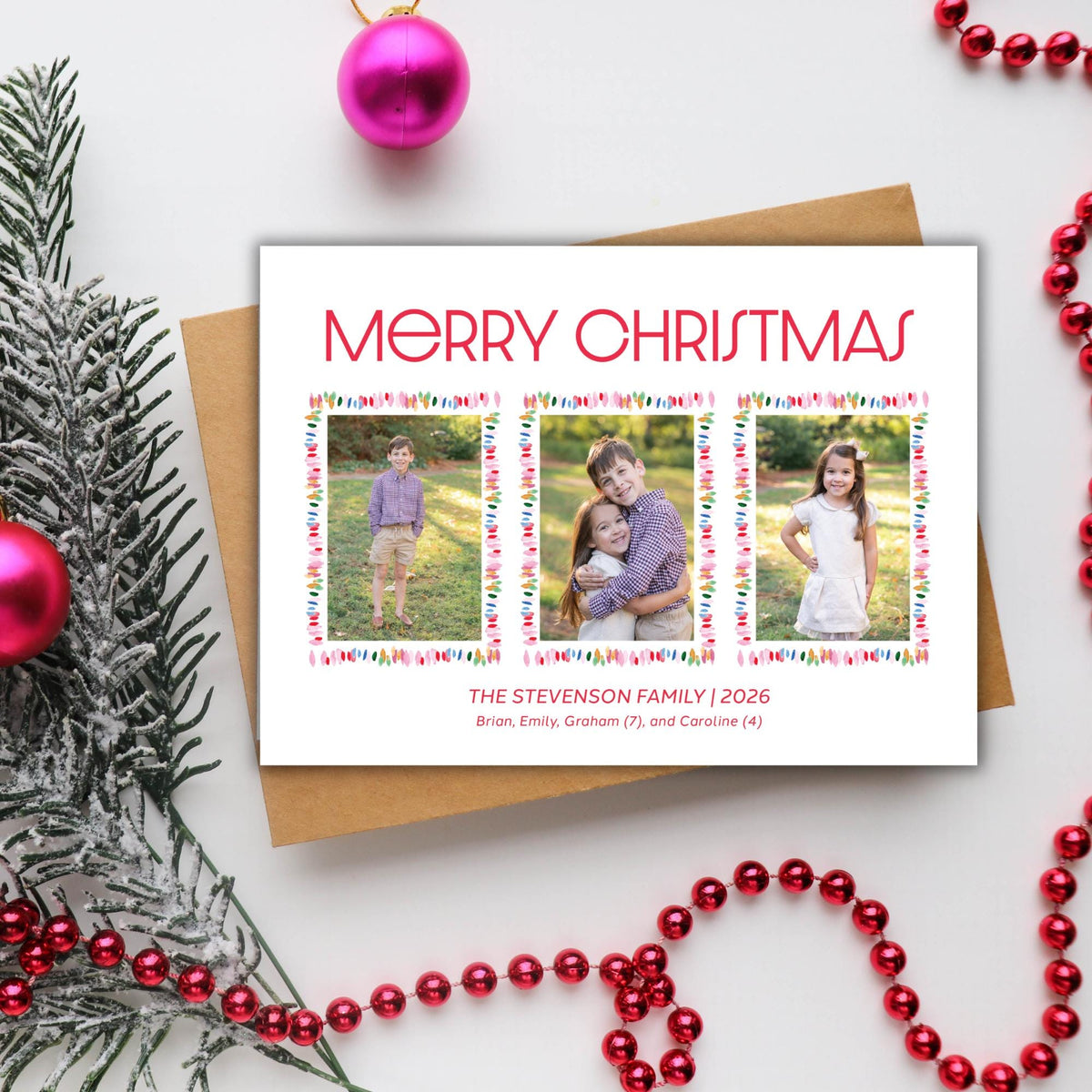 Rainbow Dot Christmas Card