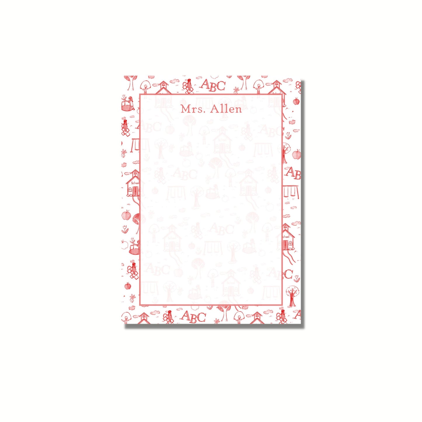 Schoolhouse Toile Notepad