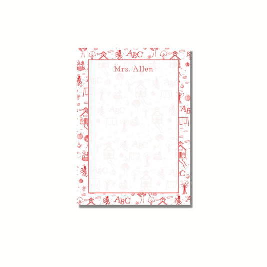 Schoolhouse Toile Notepad