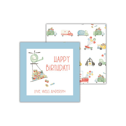 a birthday card with a picture of a helicopter