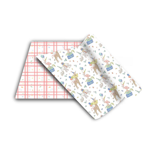 a pair of wrapping paper on top of each other