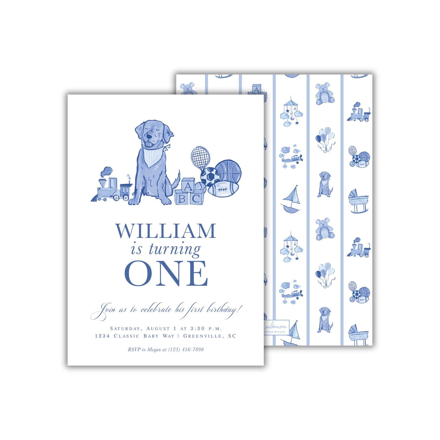 Delftware Boy Invitation