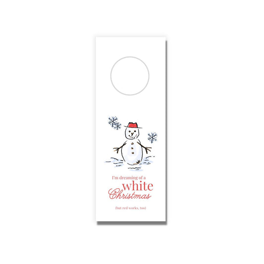 White Christmas Wine Tags