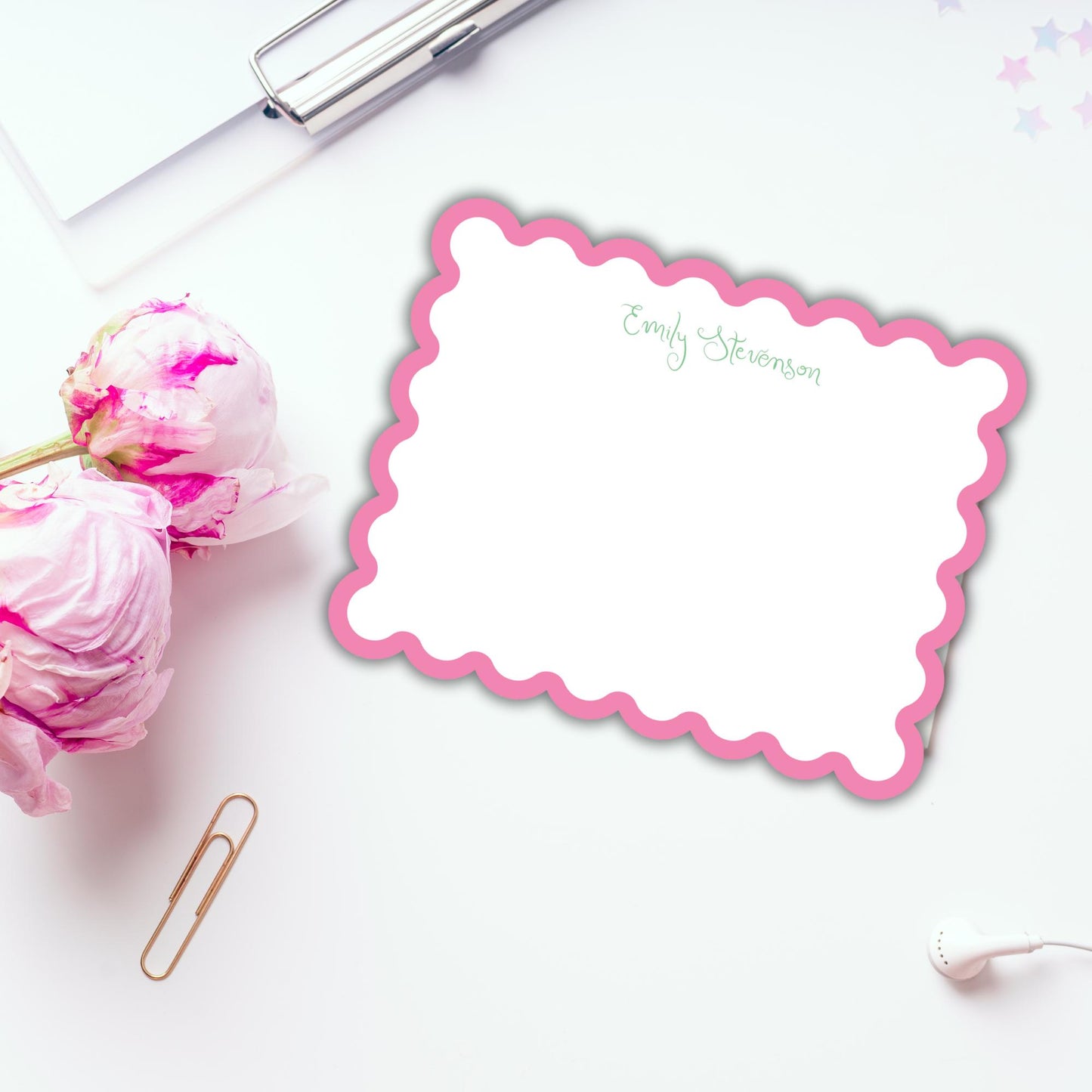 Scalloped Lilly's Blooms Notecards