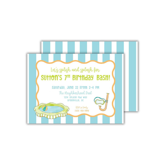 Pool Party Invitation - Orange