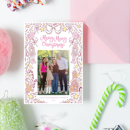 Candy Christmas Card - Pink