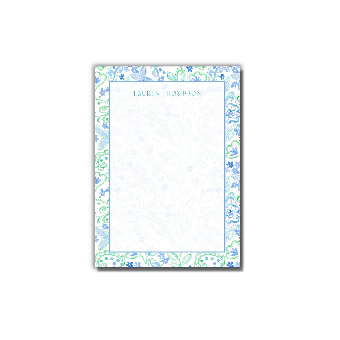 Aqua Paisley Notepad