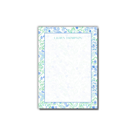 Aqua Paisley Notepad