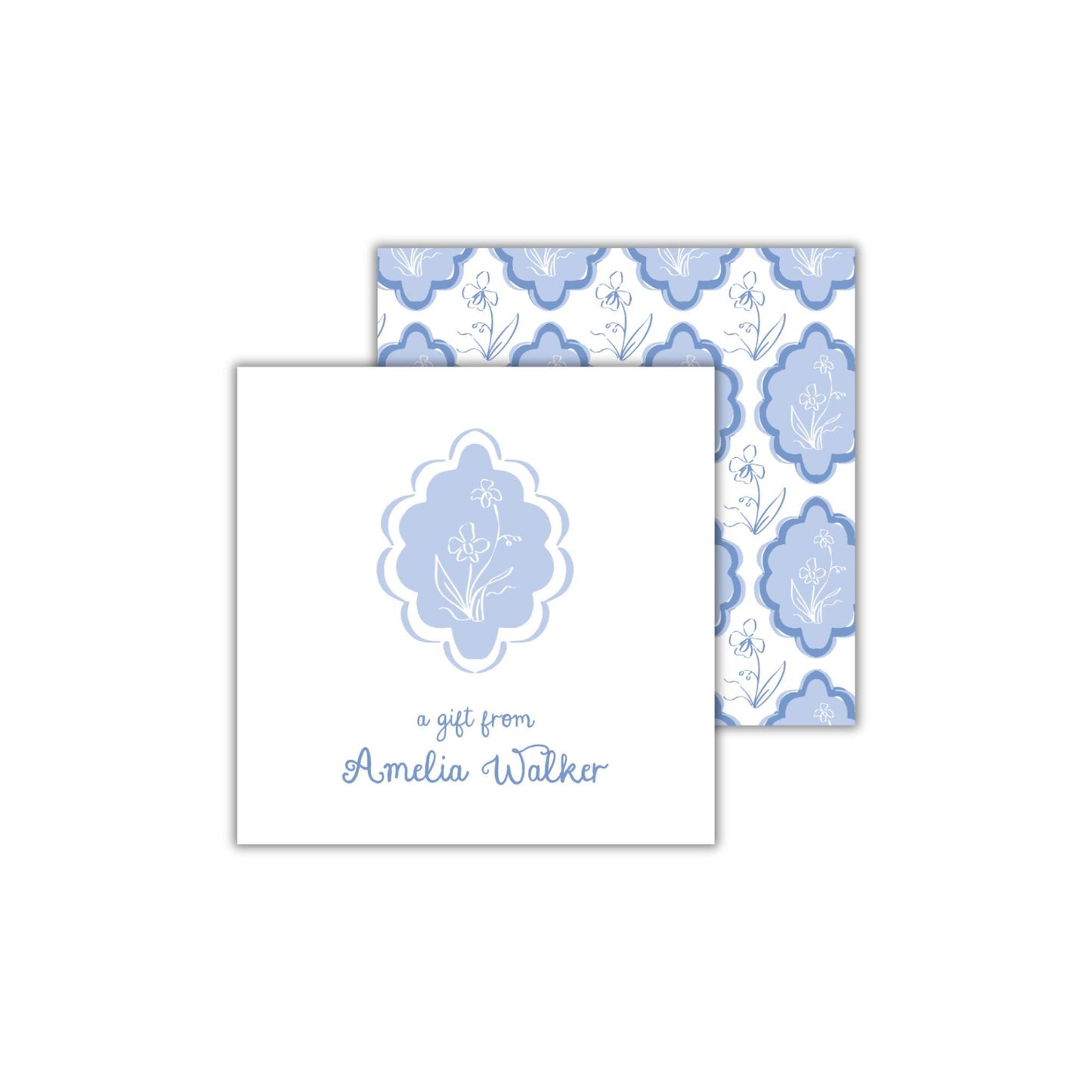 Blue Floral Enclosure Cards