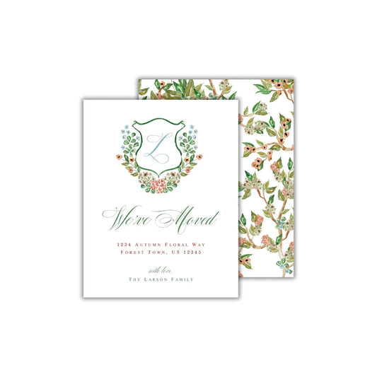 a wedding card with a floral design on it