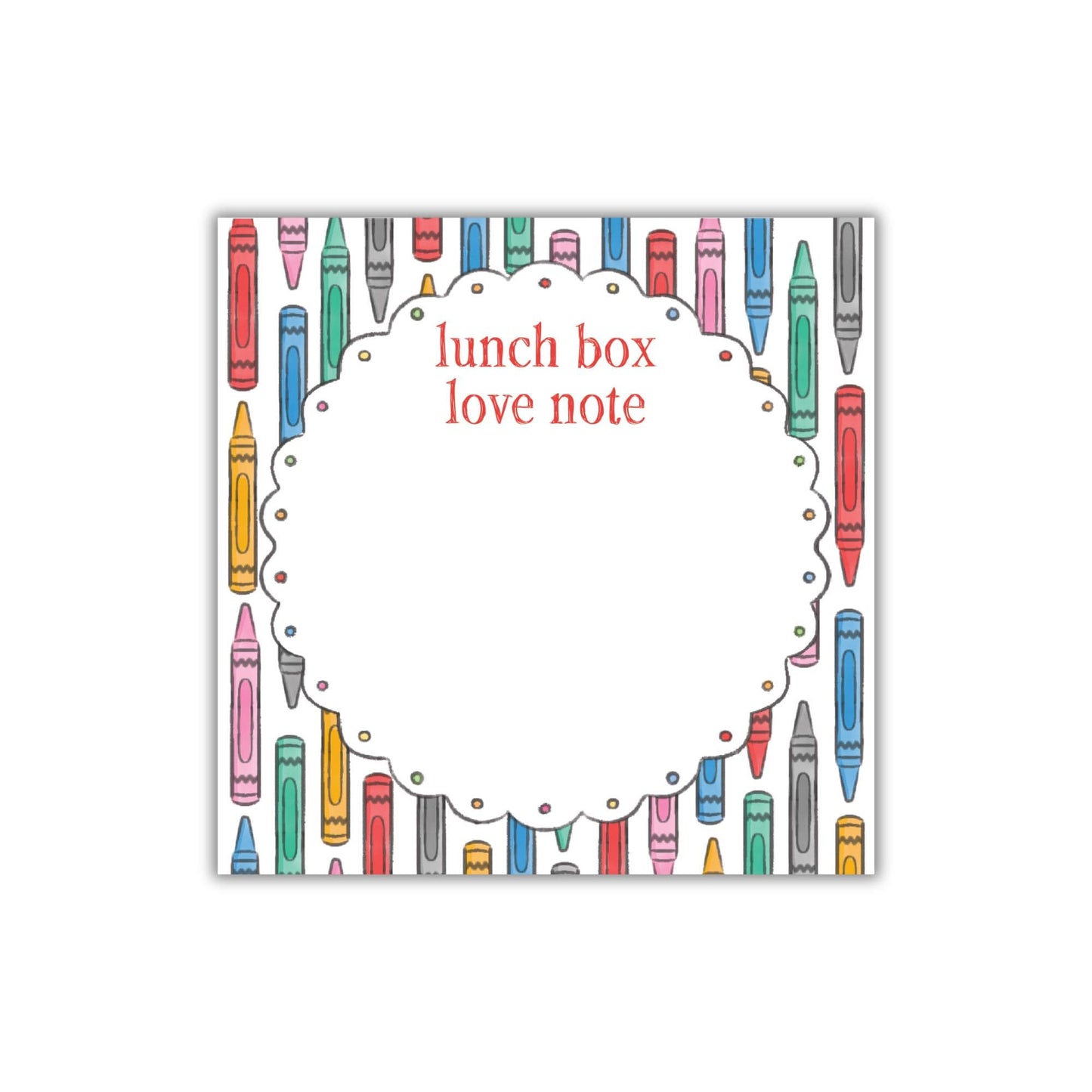Scalloped Crayons Lunch Box Notepad
