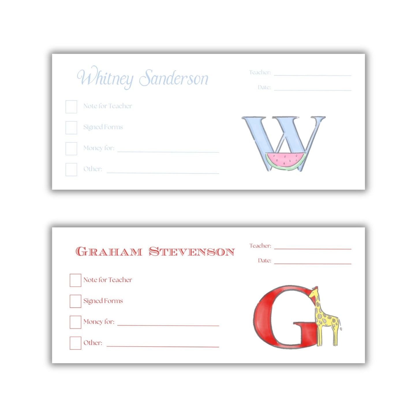 Illustrated Letter Money Envelopes