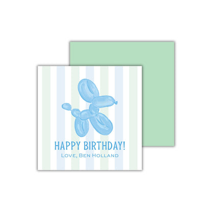 Balloon Animal Enclosure Cards - Blue/Green