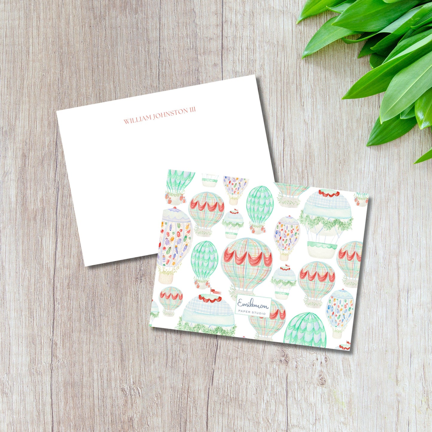 Hot Air Balloon Notecards - Red