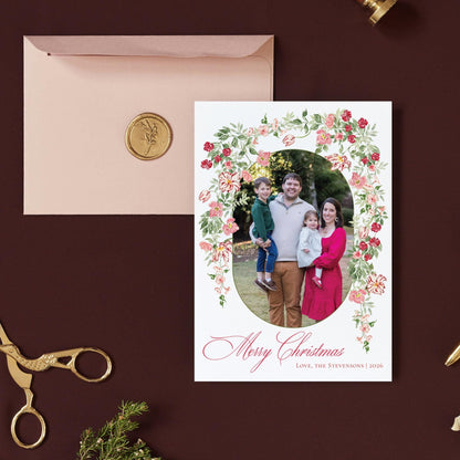 Berry + Blush Christmas Card