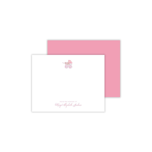 Baby Carriage Notecards - Pink