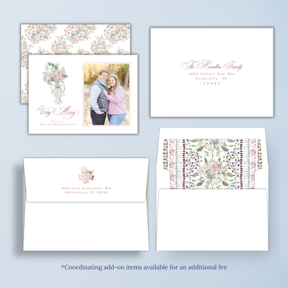 Hydrangea Vase Christmas Card
