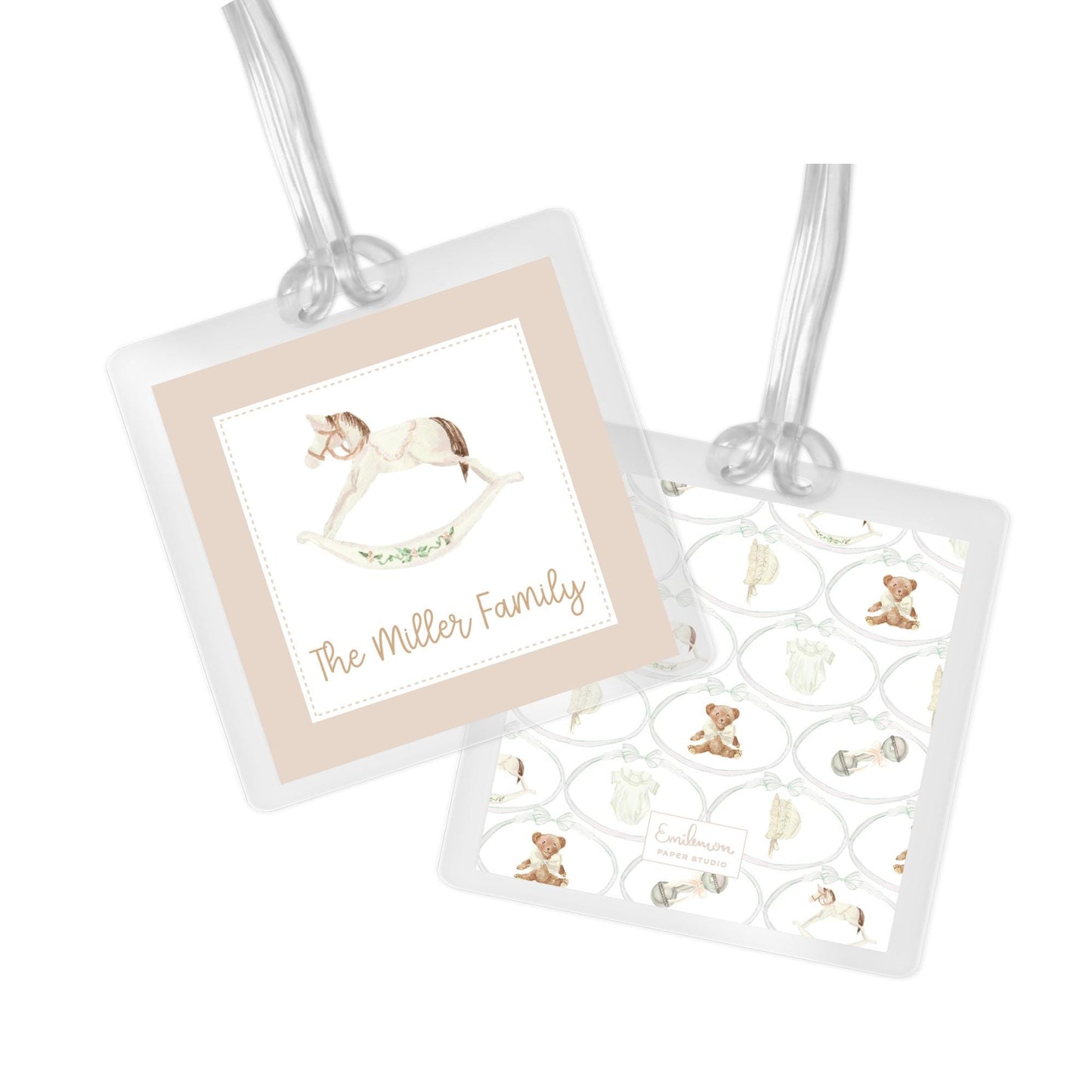 Rocking Horse Bag Tag - Tan