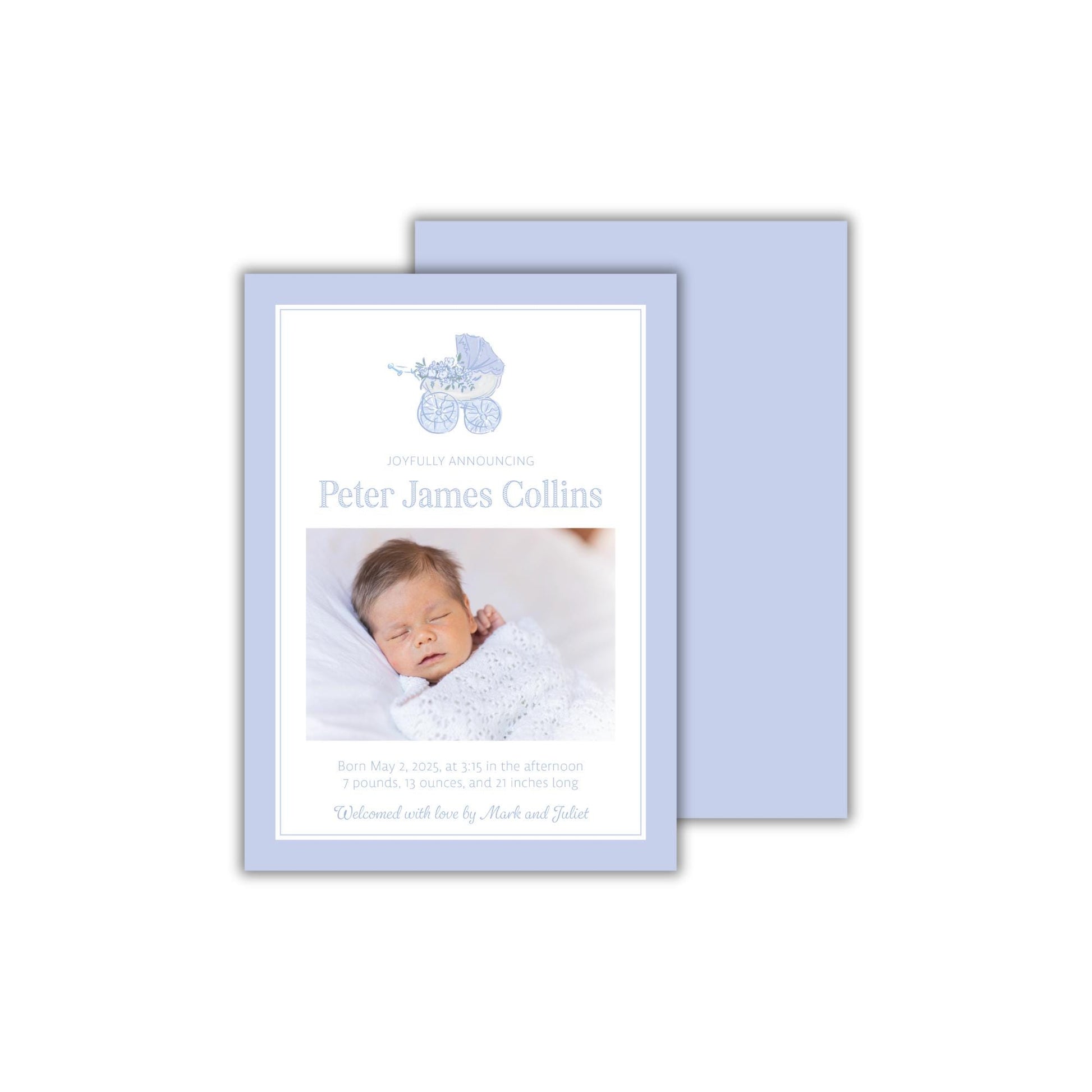 a card with a baby&#39;s picture on it