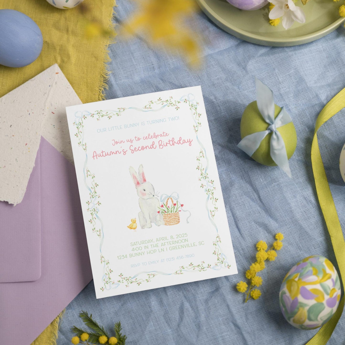 Blushing Bunnies Invitation