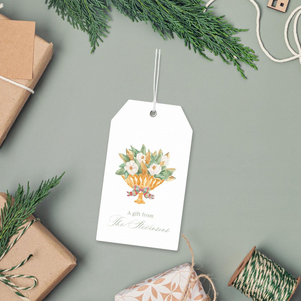 Magnolia Bouquet Christmas Tags