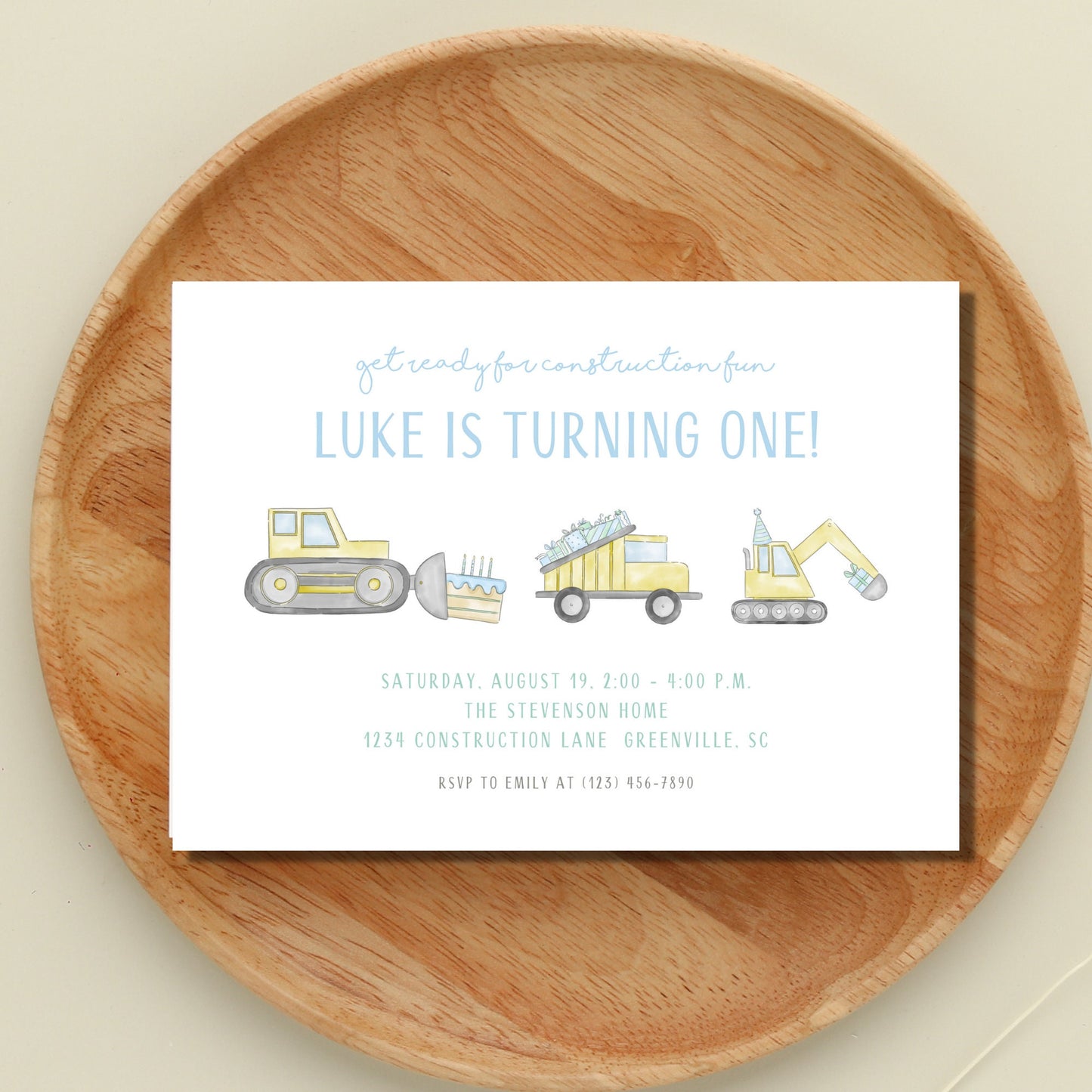 Birthday Vehicles Invitation