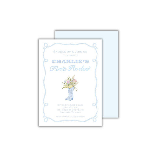 Cowboy Boots Invitation - Blue