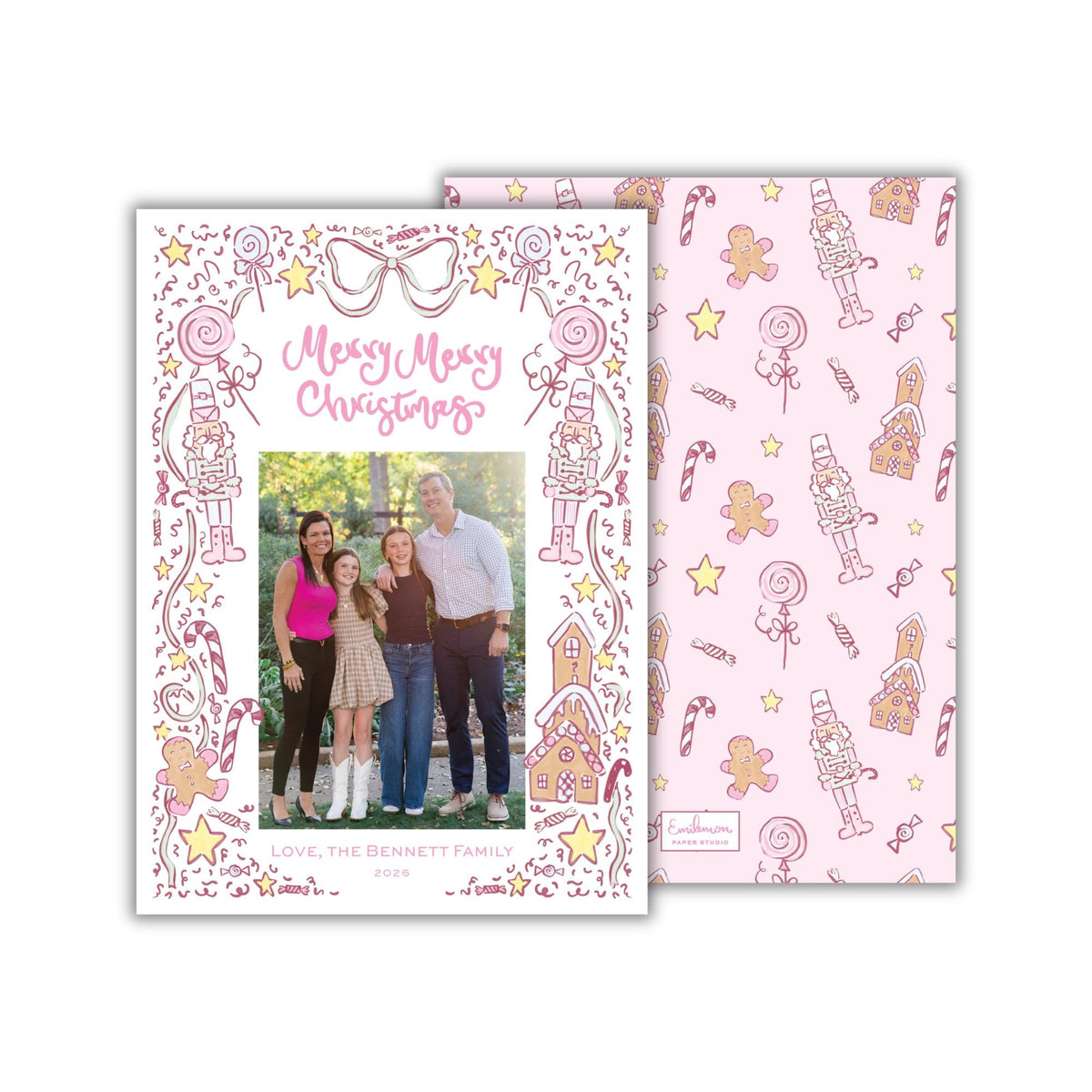 Candy Christmas Card - Pink